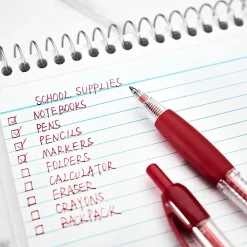 Staples Retractable Ballpoint Pens, Fine Point, Red Ink, Dozen (50787)