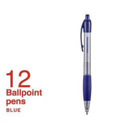 Staples® Retractable Ballpoint Pens, Medium Point, 1.0mm, Blue Ink, Dozen (50794-CC)