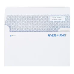 Staples Reveal N Seal Self Seal Security Tinted #8 Business Envelope, 3 5/8" x 8 5/8", White, 300/Box (67539S)