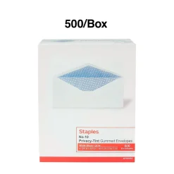 Staples Security Tinted #10 Business Envelopes, 4 1/8
