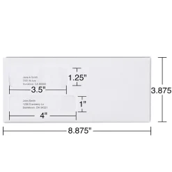 Staples Security Tinted #9 Double Window Envelopes, 3 7/8