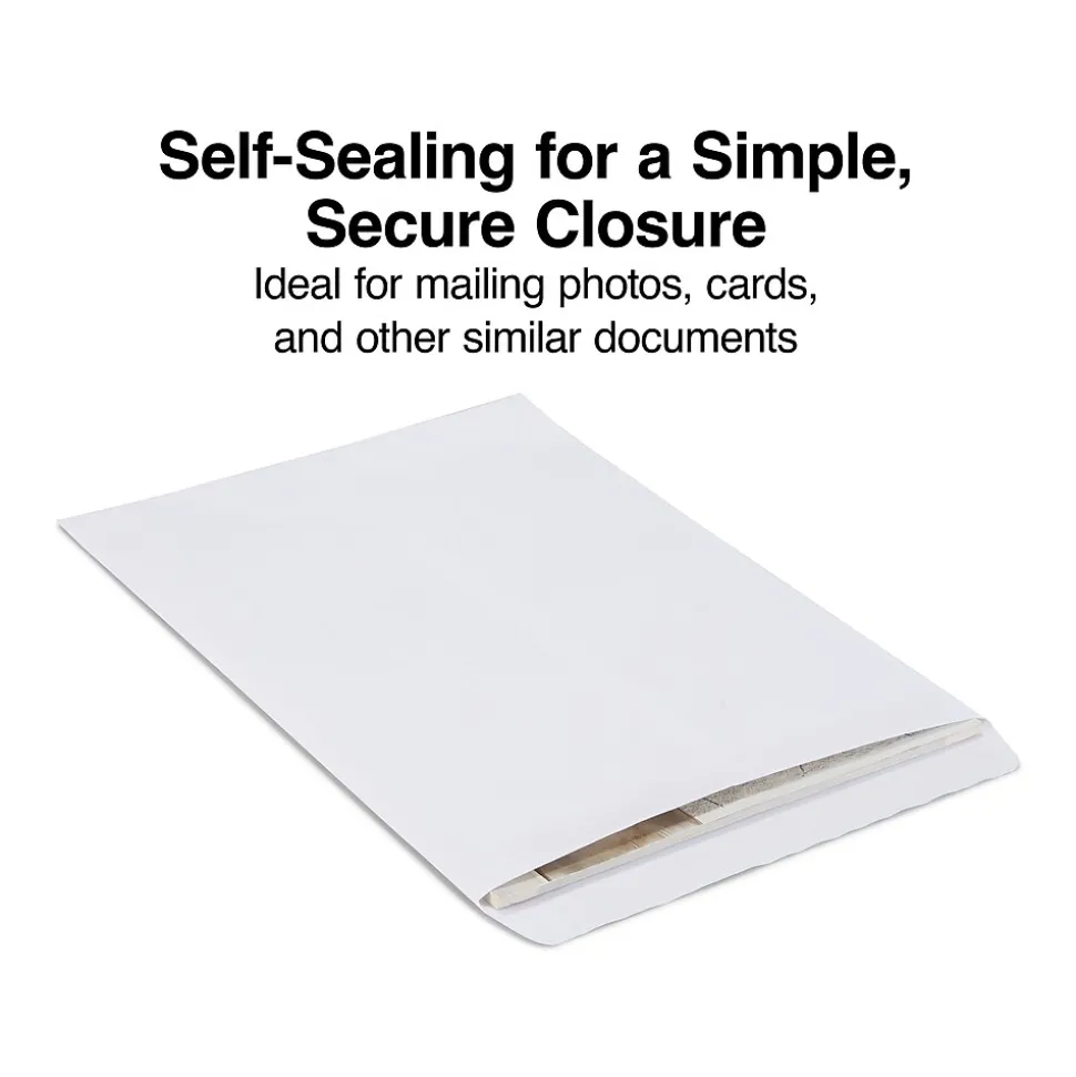 Staples Self Seal Catalog Envelopes, 12" x 15.5", White, 100/Box (609123/73142)
