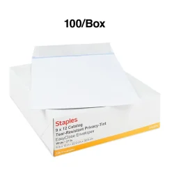 Staples Self Seal Security Tinted Catalog Envelopes, 9