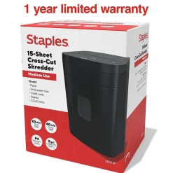 Staples 15-Sheet Cross-Cut Multi-Media Shredder (ST62154)
