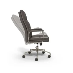 Staples® Shelton Ergonomic Leather Swivel Manager Chair, Gray (HG-70081)