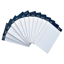 Staples Signa Notepads, 5" x 8", Wide Ruled, White, 50 Sheets/Pad, 12 Pads/Pack (18128/18128STP)