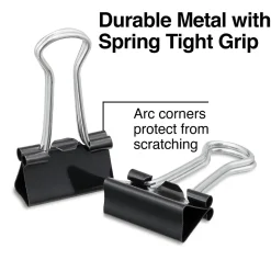 Staples Small Binder Clips, Small, Black, 2304/Carton (32002)