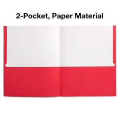 Staples Smooth 2-Pocket Paper Folder, Red, 25/Box (27532-CC)