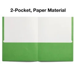 Staples Smooth 2-Pocket Paper Folder, Green, 25/Box (ST27533)