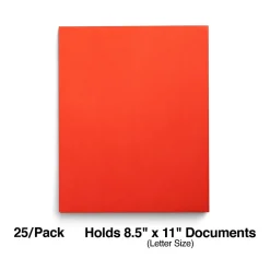 Staples Smooth 2-Pocket Paper Folder, Orange, 25/Box (27535-CC)