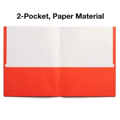 Staples Smooth 2-Pocket Paper Folder, Orange, 25/Box (27535-CC)