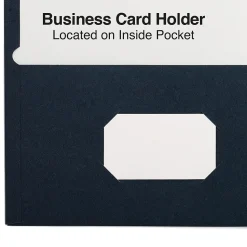 Staples Smooth 2-Pocket Paper Folder, Navy, 25/Box (27539-CC)