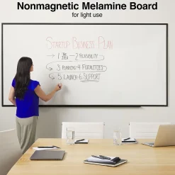 Staples Standard Durable Melamine Dry-Erase Whiteboard, Aluminum Frame, 8' x 4' (52684-CC)