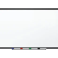 Staples Standard Durable Melamine Dry-Erase Whiteboard, Black Aluminum Frame, 4' x 3' (52681/28681)