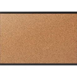 Staples Standard Durable Cork Bulletin Board, Black Aluminum Frame, 3'x 2' (28674-CC)
