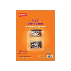 Staples Standard Weight Sheet Protectors, 4" x 6", Clear, 10/Pack (15936-CC)