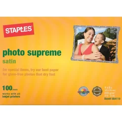 Staples® Staples Ultra Premium Photo Paper, 11.5 mil, 4" x 6", 100 Sheets/Pk