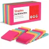 Staples Stickies Adhesive Notes, 3" x 3" Assorted Colors, 100 Sheets/Pad, 12 Pads/Pack (S-33BRP12/52568)