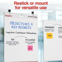 Staples Stickies Easel Pad, 25" x 30", 30 Sheets/Pad, 2 Pads/Pack (23447)