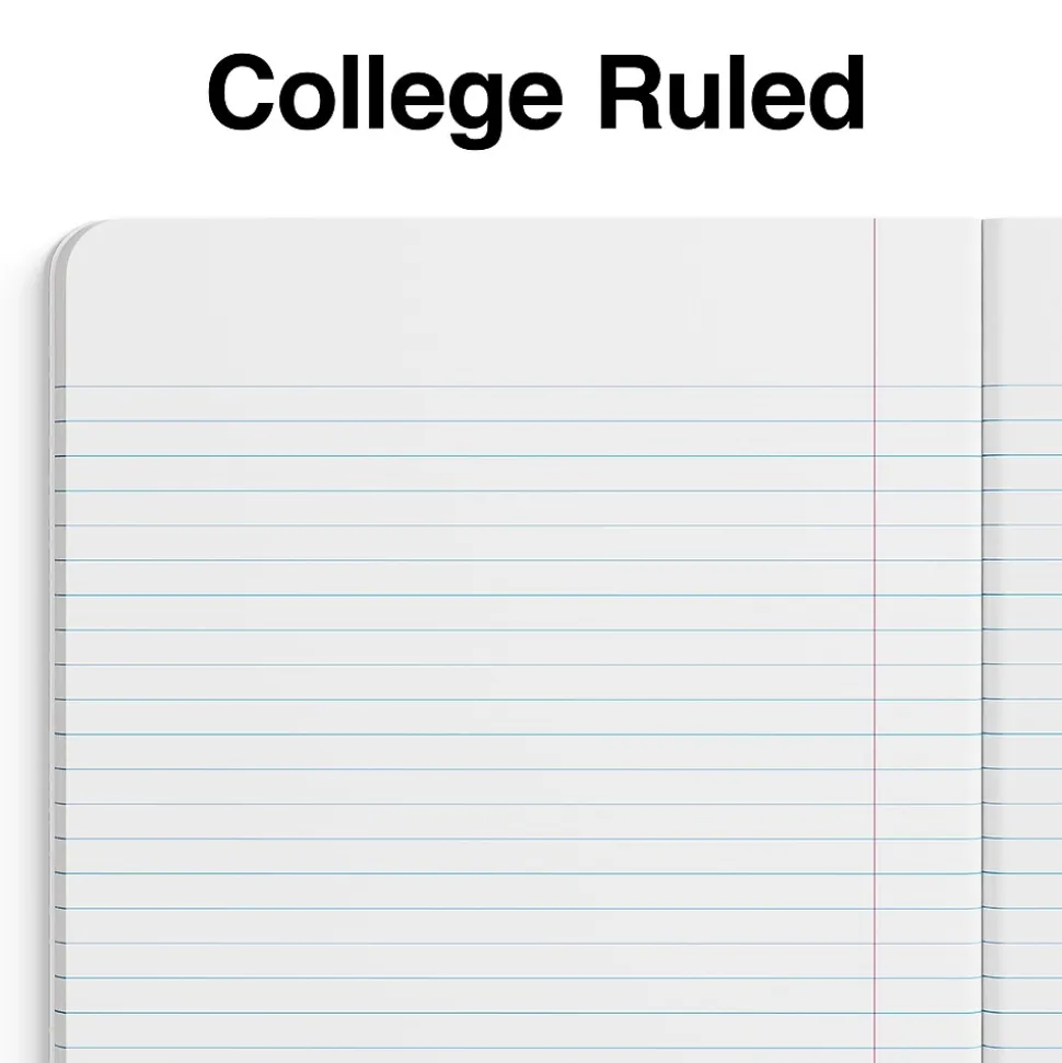 Staples 1-Subject Composition Notebooks, 7.5" x 9.75", College Ruled, 100 Sheets, Black, 4/Pack (ST58371C)