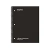 Staples 1-Subject Notebook, 8" x 10.5", College Ruled, 70 Sheets, Black, 6/Pack (TR58374)
