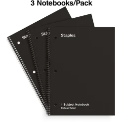 Staples 1-Subject Notebook, 8.5