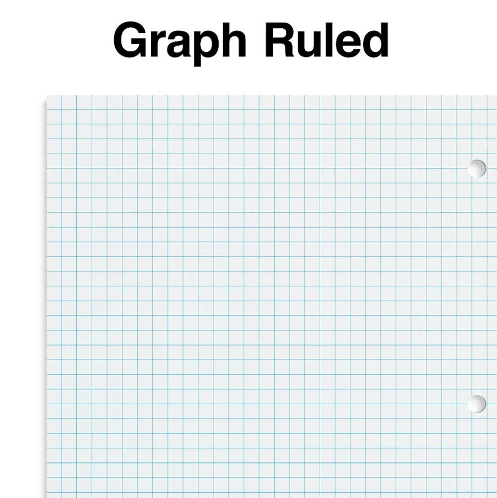 Staples 1-Subject Notebooks, 8" x 10.5", Graph Ruled, 70 Sheets, Red (ST23984C)