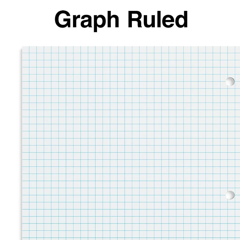 Staples 1-Subject Notebooks, 8" x 10.5", Graph Ruled, 70 Sheets, Blue (ST23985C)
