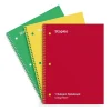 Staples 1-Subject Notebooks, 8" x 10.5", College Ruled, 70 Sheets, Assorted Colors, 3/Pack (ST58375C)