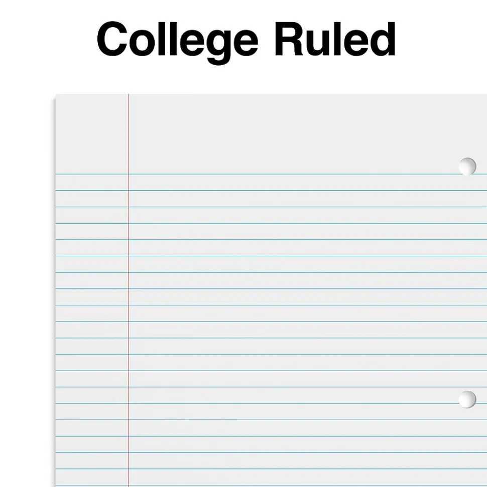 Staples 1-Subject Notebooks, 8" x 10.5", College Ruled, 70 Sheets, Assorted Colors, 6/Pack (ST58376C)