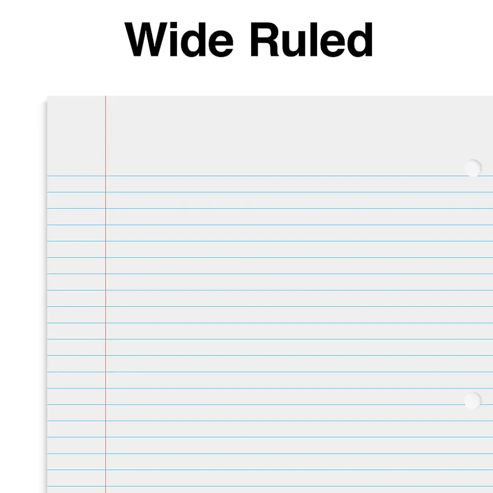 Staples 1-Subject Notebooks, 8" x 10.5", Wide Ruled, 70 Sheets (ST54893C)