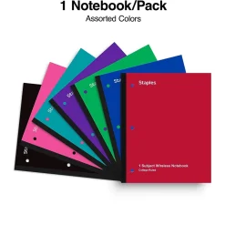 Staples® 1-Subject Subject Notebooks, 8.5