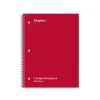 Staples® 3-Subject Subject Notebooks, 8" x 10.5", Wide Ruled, 150 Sheets, Assorted Colors (14574M)