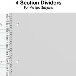Staples® 5-Subject Subject Notebooks, 8