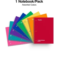 Staples® 1-Subject Subject Notebooks, 8
