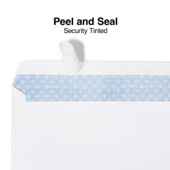 Staples Tear-Resistant EasyClose Security Tinted #10 Business Envelopes, 4 1/8" x 9 1/2", White, 100/Box (21573)