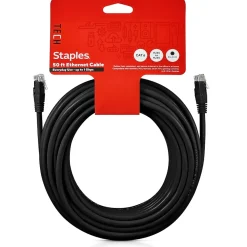 Staples TECH 50' Cat-6 Ethernet Cable, Male to Male, Black (ST62448)