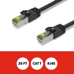 Staples TECH 20 ft. Cat 7 Ethernet Cable, Male to Male, Black (ST62462)