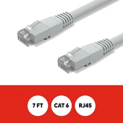 Staples TECH 7 ft. Cat-6 Ethernet Cable, Male to Male, Gray (ST62453)