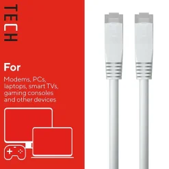 Staples TECH 7 ft. Cat-6 Ethernet Cable, Male to Male, Gray (ST62453)
