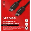 Staples TECH 6 ft. Display Port to Display Port Audio/Video Cable, Male to Male, Black (ST62474)
