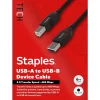 Staples TECH 6 ft. USB-A to USB-B 2.0 Cable, Male to Male, Black (ST62438)