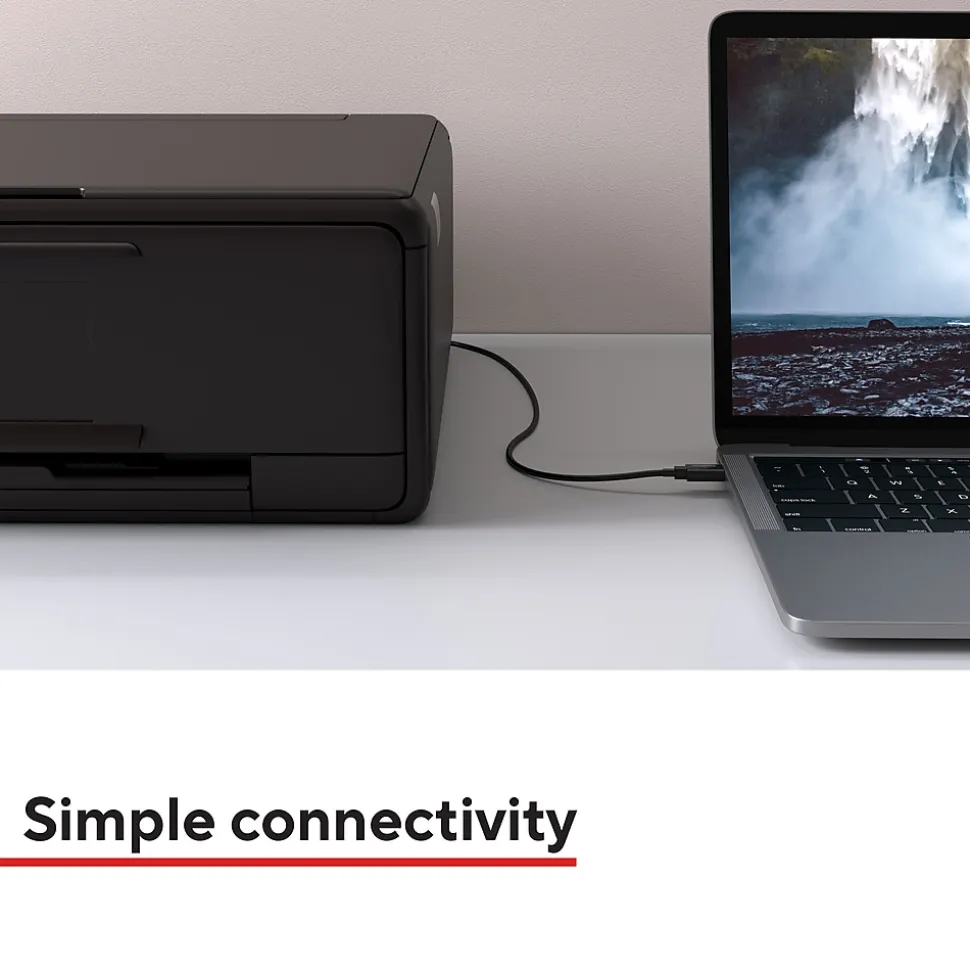 Staples TECH 6 ft. USB-C to USB-B 2.0 Cable, Male to Male, Black (ST62444)