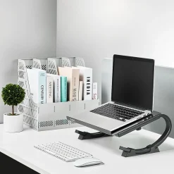 Staples TECH 14.75 x 11.25 Steel Adjustable Laptop Stands, Black (51232)