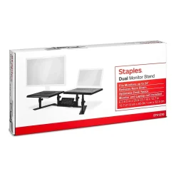 Staples TECH Adjustable Dual Monitor Stands, Up to 24