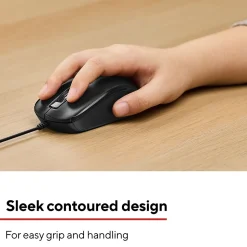 Staples TECH Ambidextrous Optical USB Mouse, Black (ST62598)