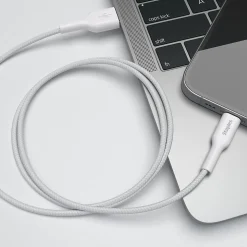 Staples TECH Lightning to USB-A Charging Cable, 3.3 ft., White, 2/Pack (ST62330)