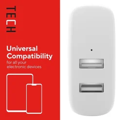 Staples TECH USB-A Wall Charger, 24W, White (ST62318)