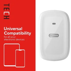 Staples TECH USB-C Wall Charger, 20W, White (NX60446)