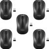 Staples TECH Wireless Ambidextrous Optical USB Mouse, Black, 5/Pack (ST62601-5pk-VB)